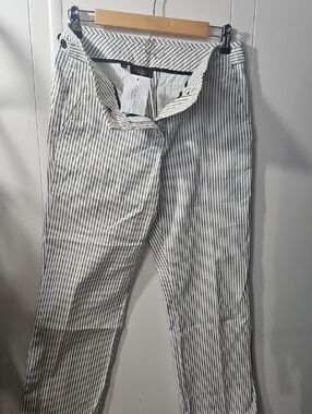 Talbots White Chinos with Black Pinstripes